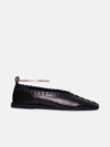 Jil Sander Whipstitch Slip-on Ballerina Shoes In Black