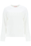 Valentino Sweatshirt With Laminated Embossed Logo In White