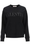 VALENTINO SWEATSHIRT WITH LAMINATED EMBOSSED LOGO