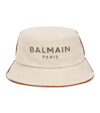 BALMAIN B-ARMY COTTON AND LINEN BUCKET HAT