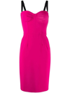 Dolce & Gabbana Bustier Midi Fuchsia Dress In Pink