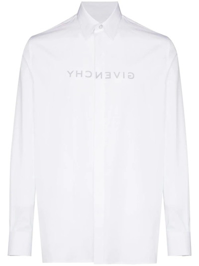 Givenchy Logo-print Long-sleeve Shirt In White