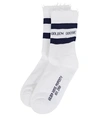 Golden Goose Deluxe Brand Logo Printed Striped Socks In White