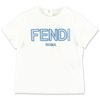 FENDI FENDI T-SHIRT BIANCA IN JERSEY DI COTONE