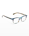 Eyebobs Boardroom Oversized Square Acetate Reader Glasses In Multi Stripes Wit