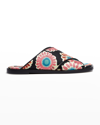 La Doublej Daisy-print Criss-cross Sandals In 19966311 - Crazy