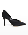 Something Bleu Selah Pumps With Fold-over Fabric In Blk