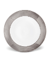 L'OBJET CORDE WIDE-RIM CHARGER, WHITE/SILVER