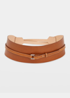 Lafayette 148 Italian Vachetta Leather Obi Belt In Copper