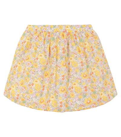 Tartine Et Chocolat Kids' Floral Cotton Skirt In Lemon