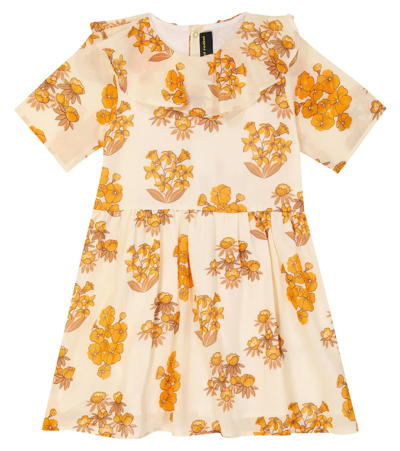 Mini Rodini Kids' Printed Cotton Dress In Beige