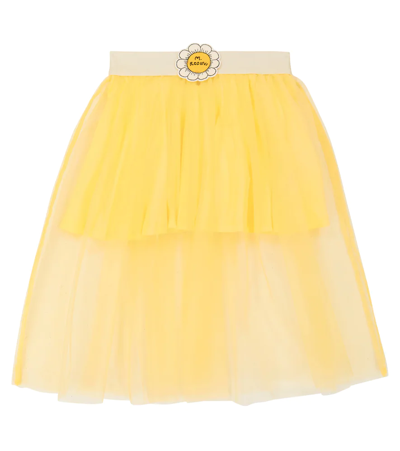 Mini Rodini Kids Yellow 'm.rodini' Flower Tulle Skirt
