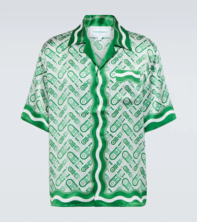 Casablanca Ping Pong 经典logo印花衬衫 In Green