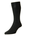 Pantherella Merino Wool Blend Dress Socks In Gray Pattern