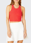 Beyond Yoga Focus Crop Racerback Performance Tank In Redflower Scarlet