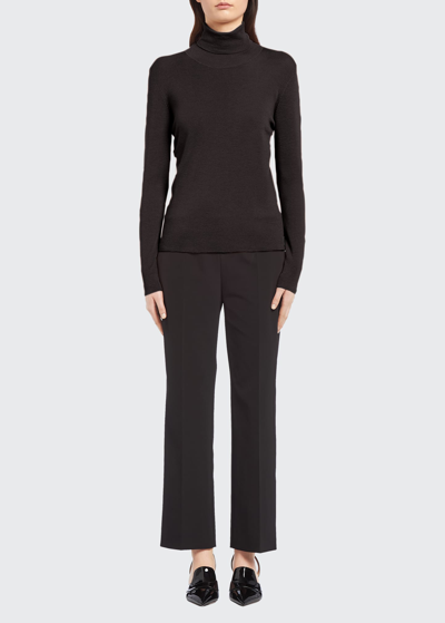 Prada Turtleneck Cashmere-blend Sweater In Nero