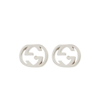 Gucci 18kt White Gold Interlocking G Stud Earrings In White Gold