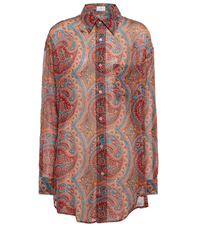 Incotex Ge01 Georgette Silk Printed Shirt In Multi