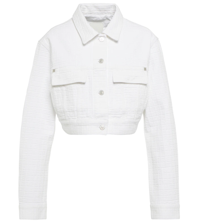 Givenchy Embossed 4g-pattern Cropped Jacket In White