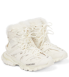 Balenciaga Track Hike Faux-fur-lined High-top Trainers In Eggshell/eggsh Fur