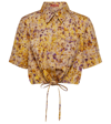 ALTUZARRA BEN FLORAL COTTON-BLEND CROP TOP