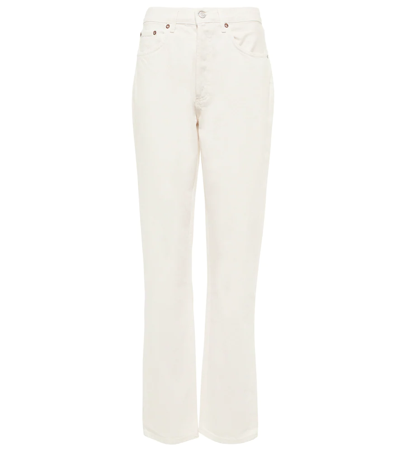 Agolde Lana Mid-rise Straight Jeans In White