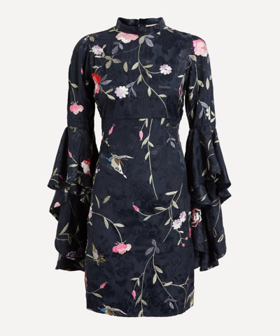 Bytimo Jacquard Embroidered Mini-dress In China Blue