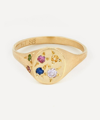 Seb Brown 9ct Gold Neapolitan Multi-stone Signet Ring In Gold