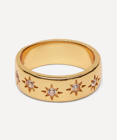 Shyla Gold-plated Romy Crystal Star Ring In Clear