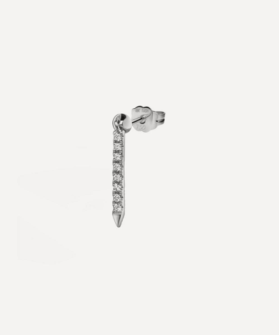 MARIA TASH MARIA TASH 18CT 11MM DIAMOND ETERNITY BAR CHARM STUD EARRING