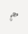 Maria Tash 18ct 4mm Floating Pear Diamond Charm Single Stud Earring In White