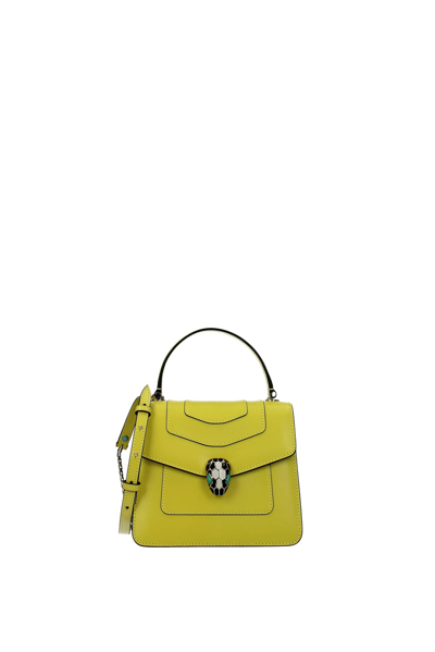 Bulgari Handbags Serpenti Forever Leather Lemon In Yellow