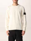 Stone Island Compass Badge Crew-neck Sweatshirt In Natural