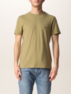 Dondup Basic T-shirt With Mini Logo In Military
