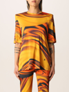 Attico Bella Heavy Viscose Jersey T-shirt In Brown