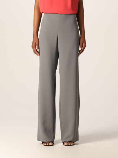 Emporio Armani Wide Trousers In Cady In Grey