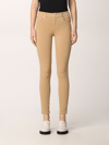Liu •jo Cropped Jeans In Cotton Denim In Camel