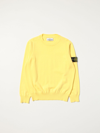 Stone Island Junior Kids' Cotton Sweater In Yellow