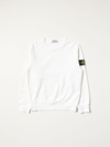 Stone Island Kids' Cotton Sweatshirt With Logo In White