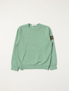 Stone Island Kids' Cotton Sweatshirt With Logo In Green