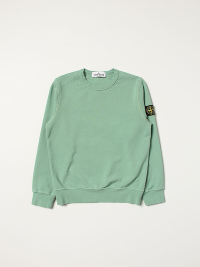 Stone Island Junior Kids' Cotton Sweatshirt With Logo In Green
