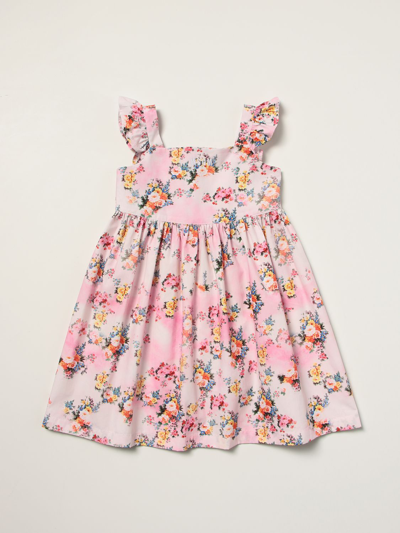Msgm Babies' Floral Patterned Dress In Pink