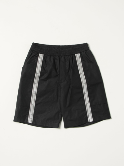 Emporio Armani Kids' Jogging Shorts With Logoed Bands In Blue
