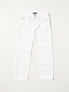 Emporio Armani White Denim Jeans With Logo In White