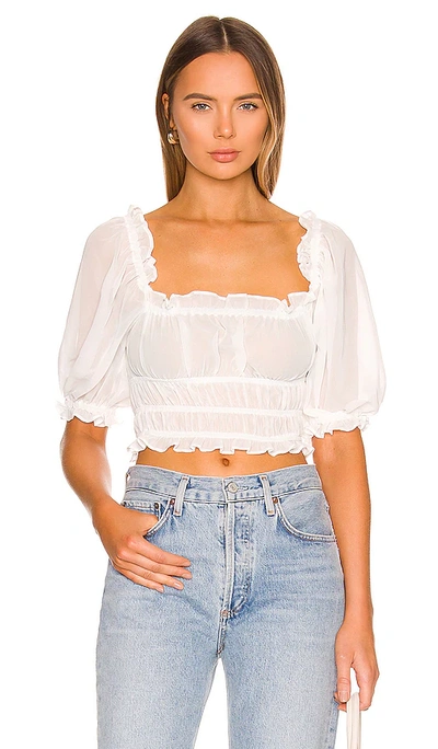 More To Come Monique Puff Sleeve Top In White