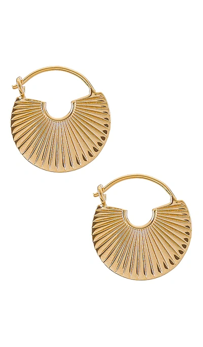 Soko Jua Threader Sunburst Hoop Earrings In Gold