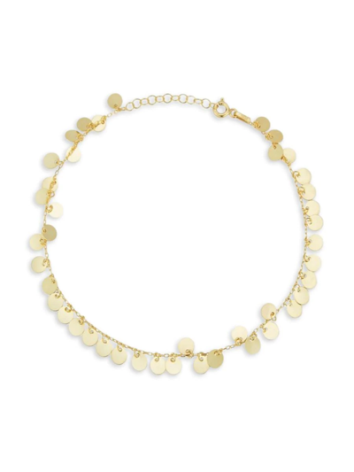 Chloe & Madison Chloe And Madison 14k Gold Vermeil Disc Charm Anklet In Silver