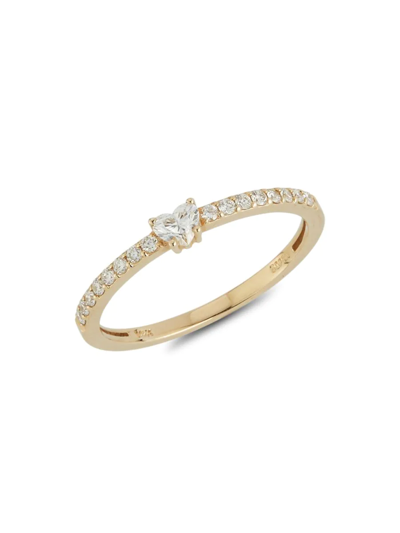 Nephora Women's 14k Yellow Gold & Diamond Heart Ring