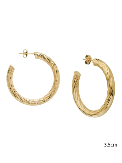 Gabi Rielle Women's Color Forward 14k Yellow Gold Vermeil Wave Hoop Earrings