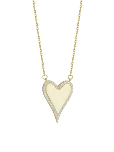 Chloe & Madison Women's 14k Goldplated Sterling Silver & Cubic Zirconia Heart Pendant Necklace